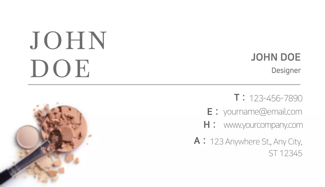 White Minimal Makeup Business Card