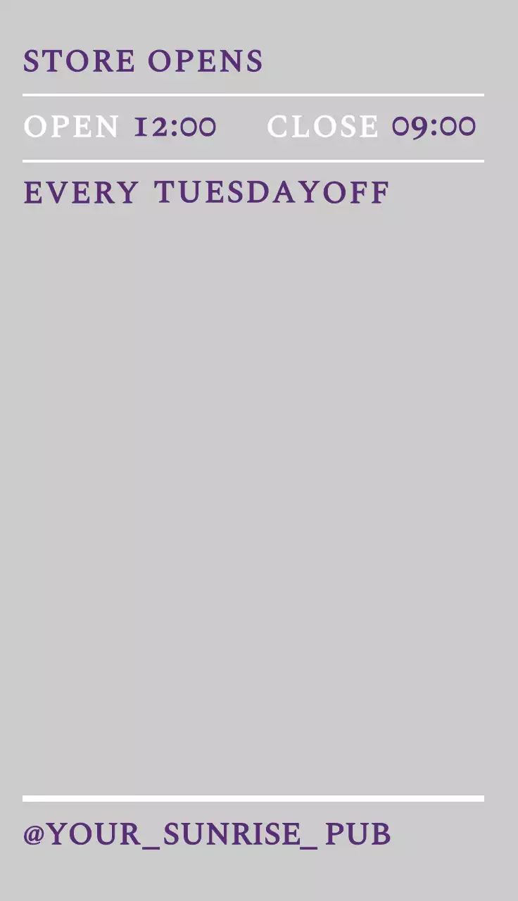 흰색과 보라색의 심플하고 힙한 컨셉인 펍 홍보용