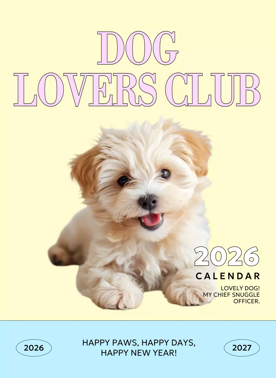 베이지 아기자기한 반려동물 캘린더