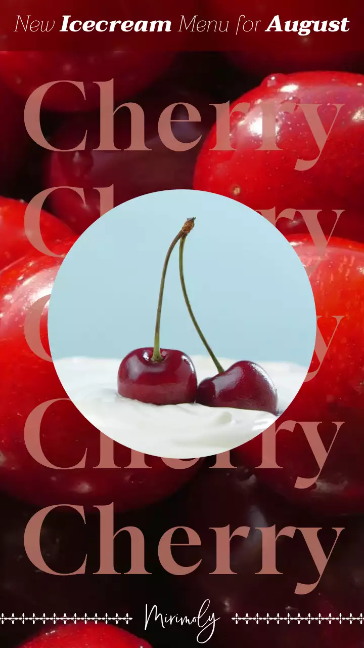 빨간색 체리맛 아이스크림 신 메뉴 홍보
