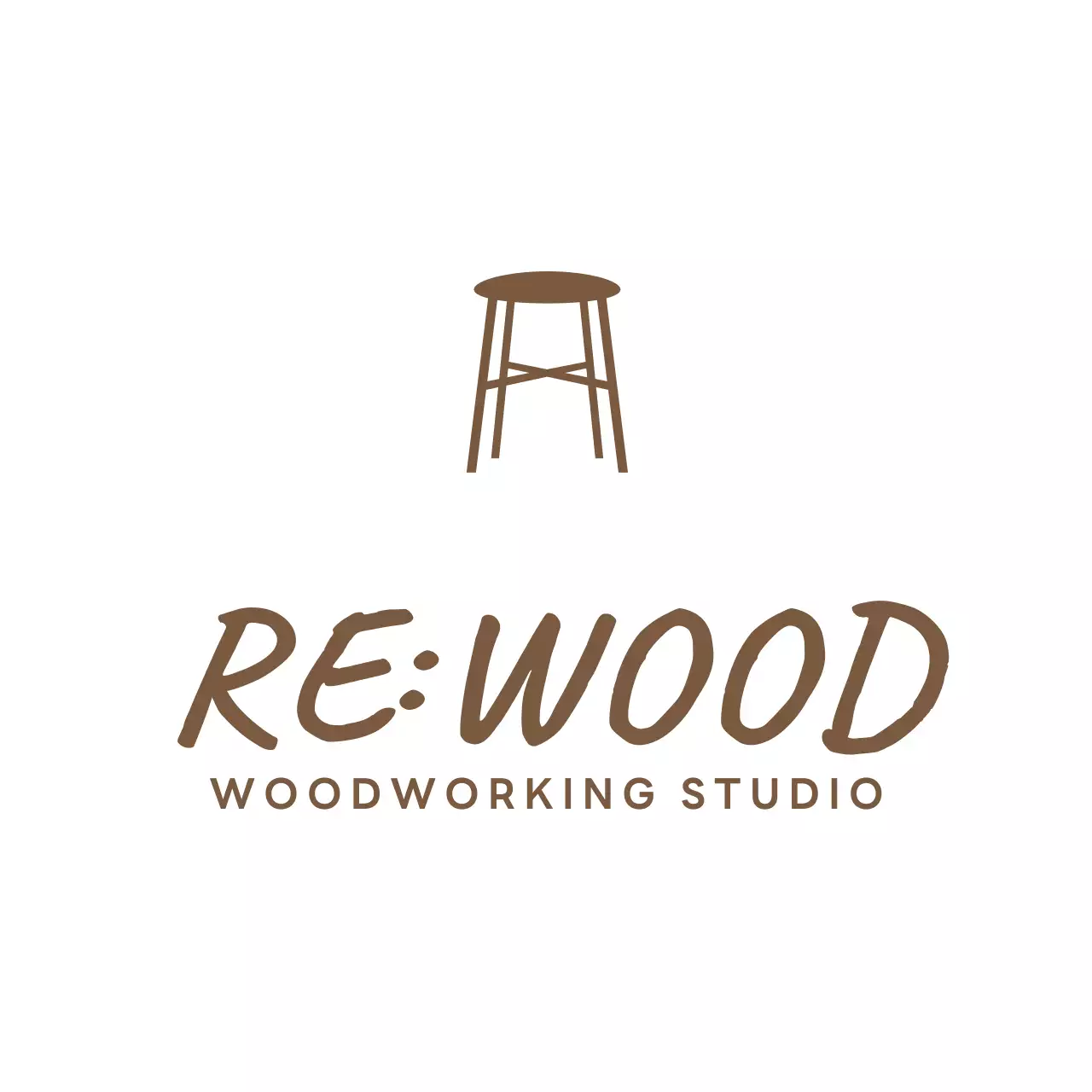 갈색과 흰색의 의자 일러스트가 있는 심플한 디자인의 원데이 클래스 가게 간판