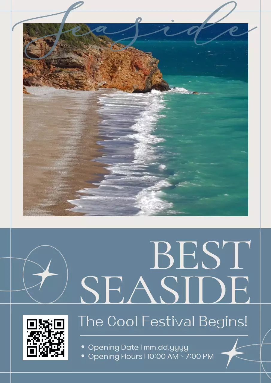 블루 모던 씨사이드 이벤트 포스터