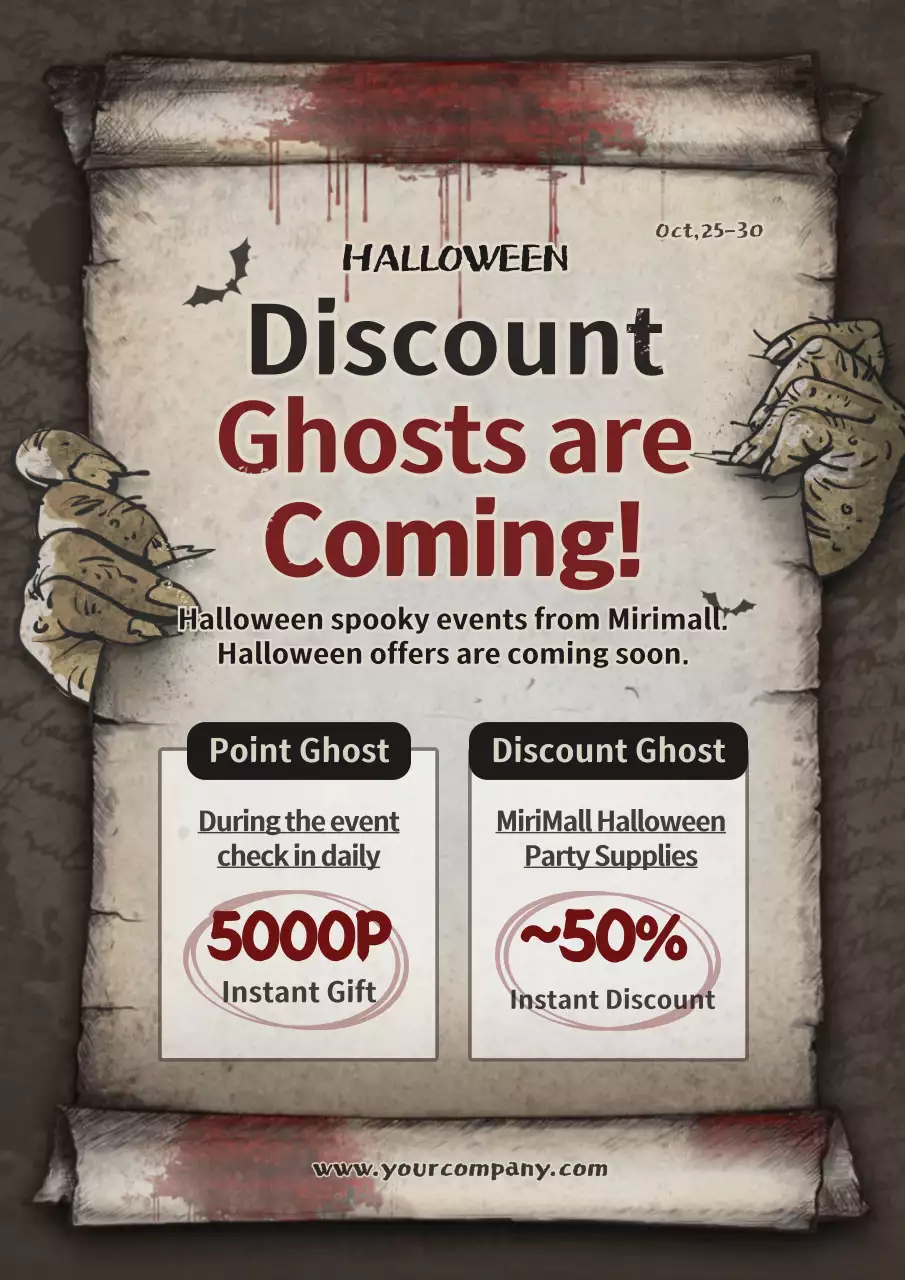 Red Gothic Halloween Promotion Poster