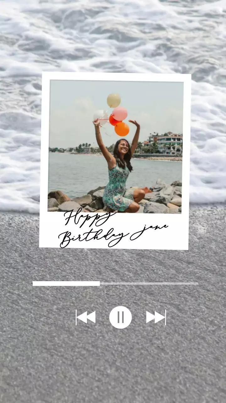 Coral Simple Birthday Card Instagram Post