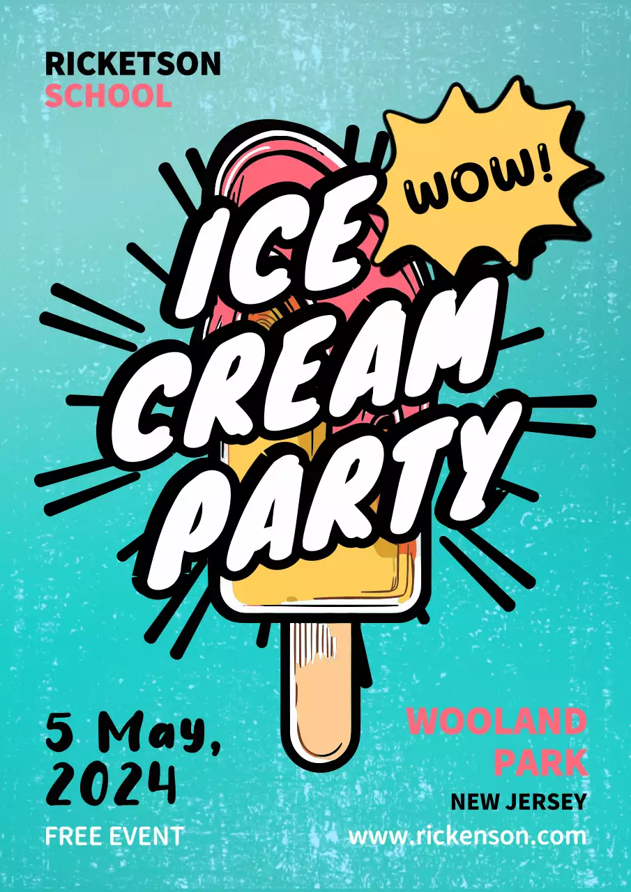 Blue Retro Party Event Poster