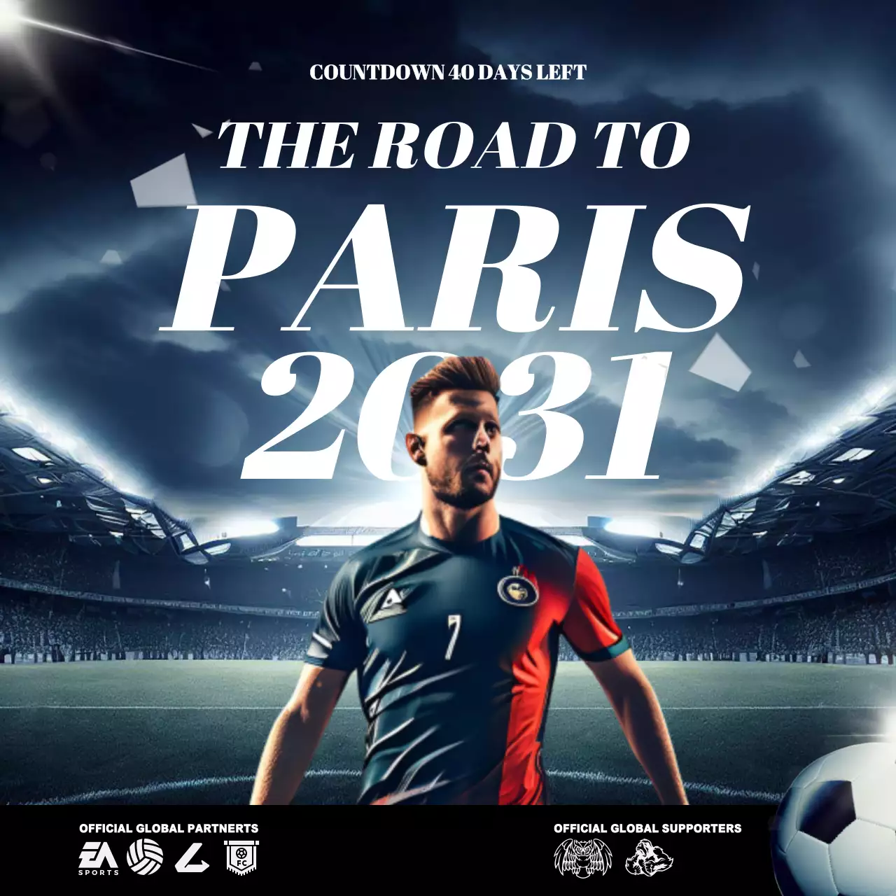 Blue and White Modern Football Event