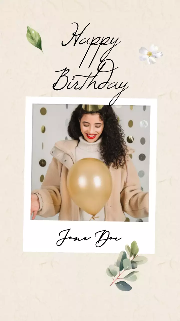 Beige Elegant Birthday Invitation Instagram Post