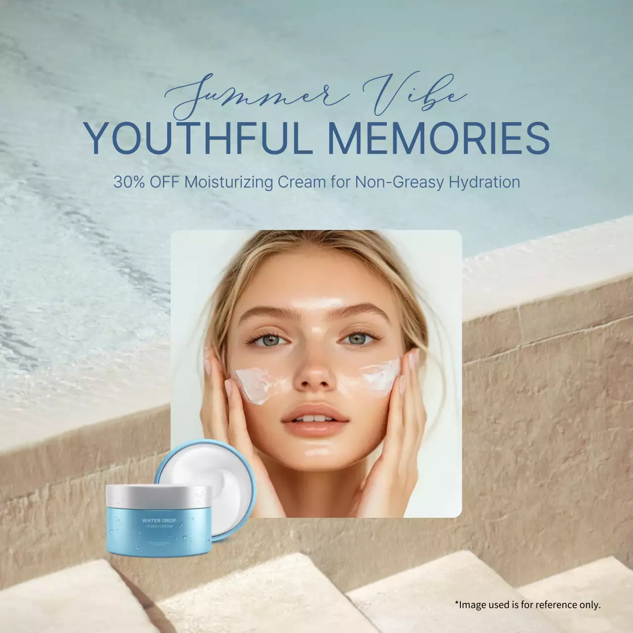 Blue Modern Skincare Promotion Social Media Post