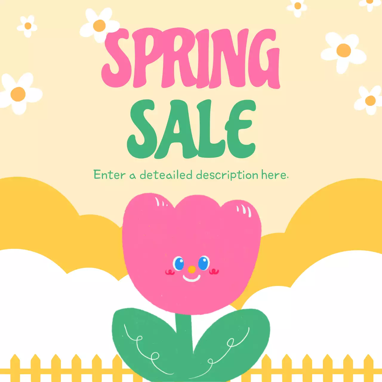 봄 세일 옐로우와 핑크