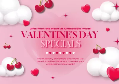 Pink and Red Trendy Valentine's Day Sale Publicity
