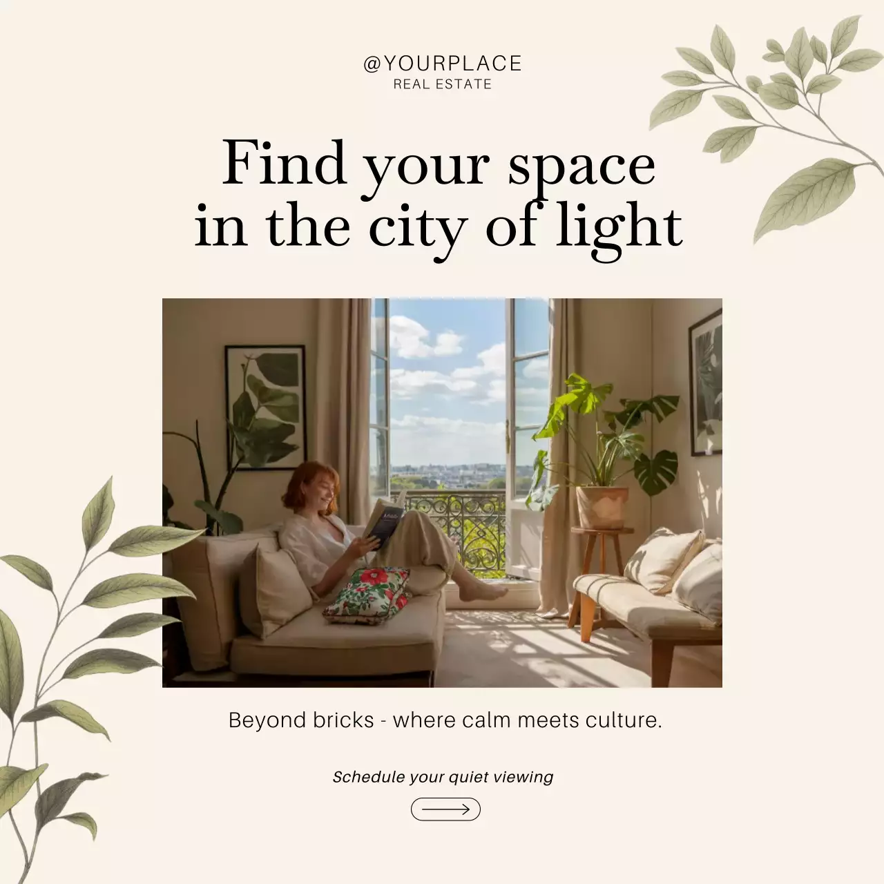 Beige Elegant Real Estate Promotion Instagram Post