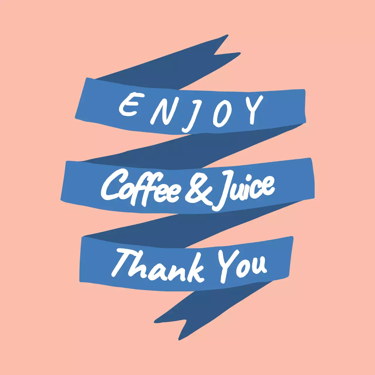 青 シンプル コーヒー 看板 ファンシーバナー