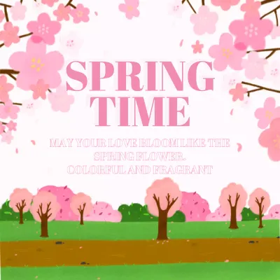 핑크톤의 아기자기한 봄맞이 일러스트