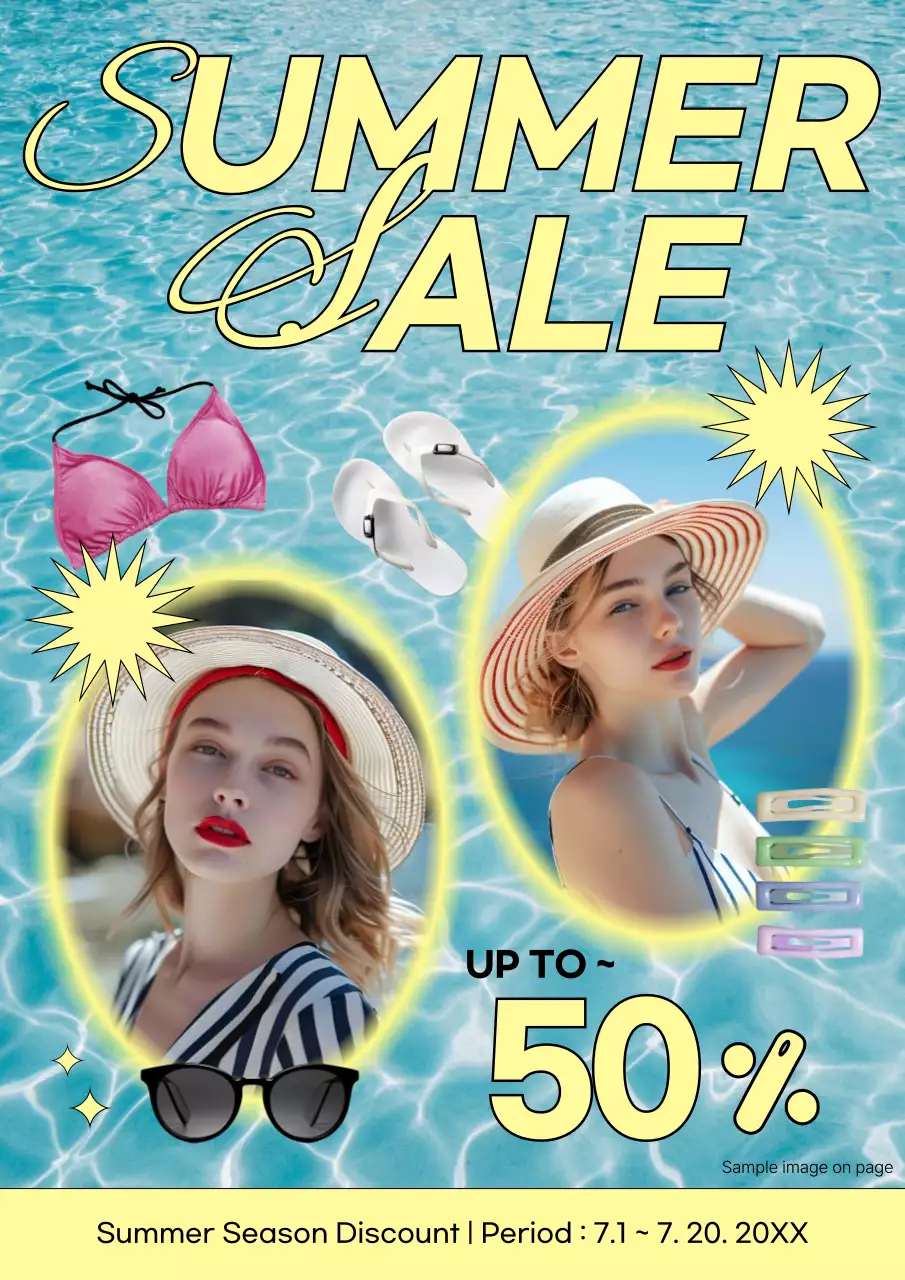 Yellow Trendy Summer Promotion Poster