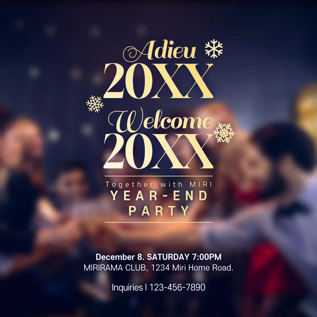 Navy Elegant Party Invitation Instagram Post