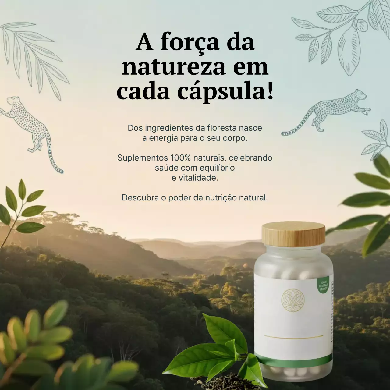 anúncio de suplemento de natureza verde
