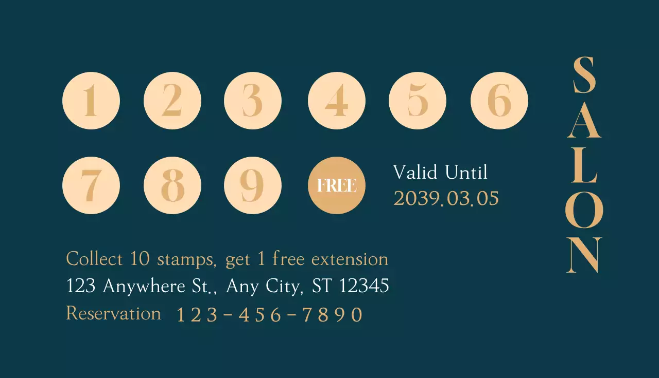 Teal Elegant Beauty Promotion Business Card