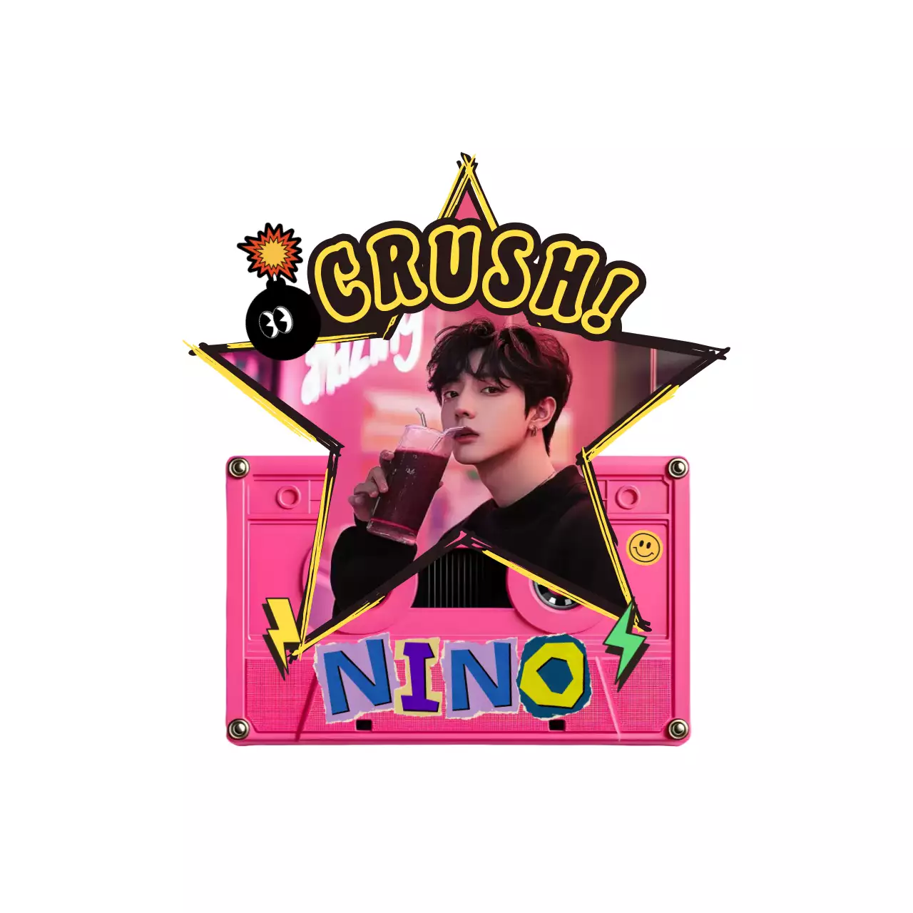 ピンク ポップ アイドル キーホルダー 推し活