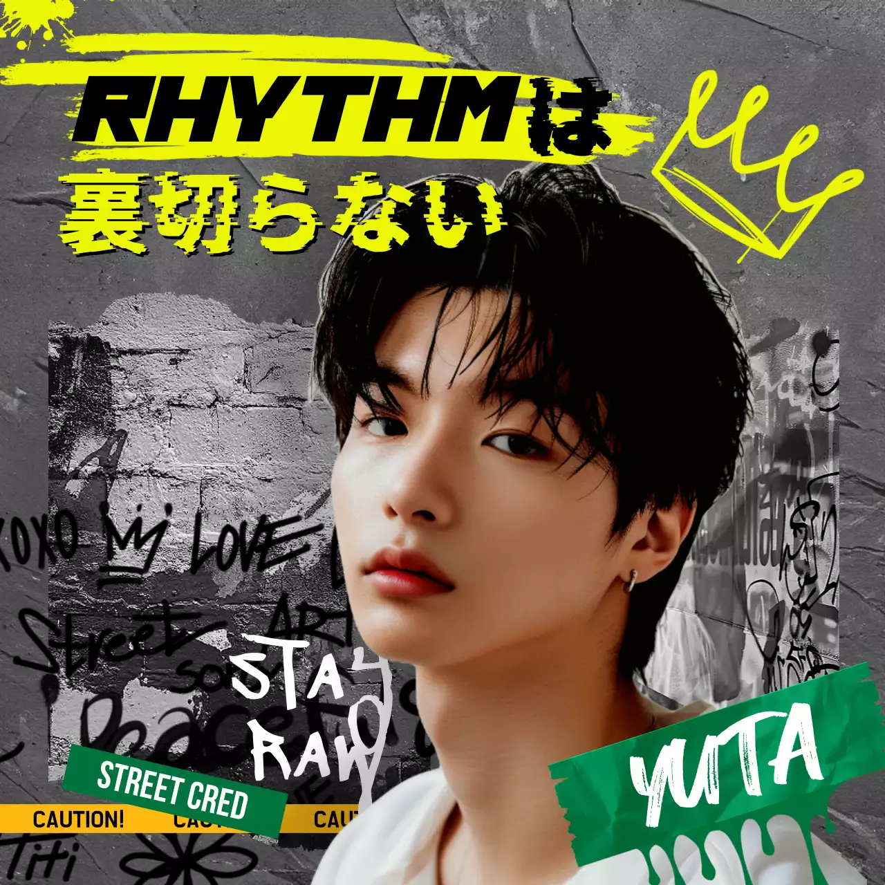 黒 黄色 モダン アイドル ステッカー 推し活