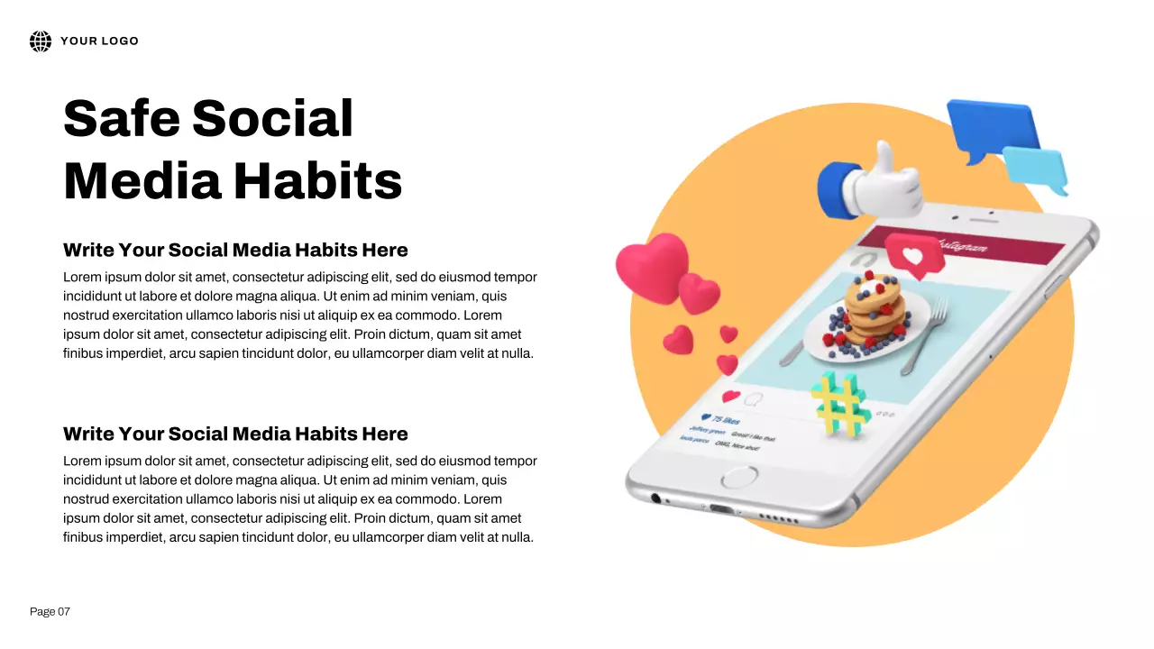 Bài thuyết trình minh họa 3D về an toàn Internet màu xanh lam