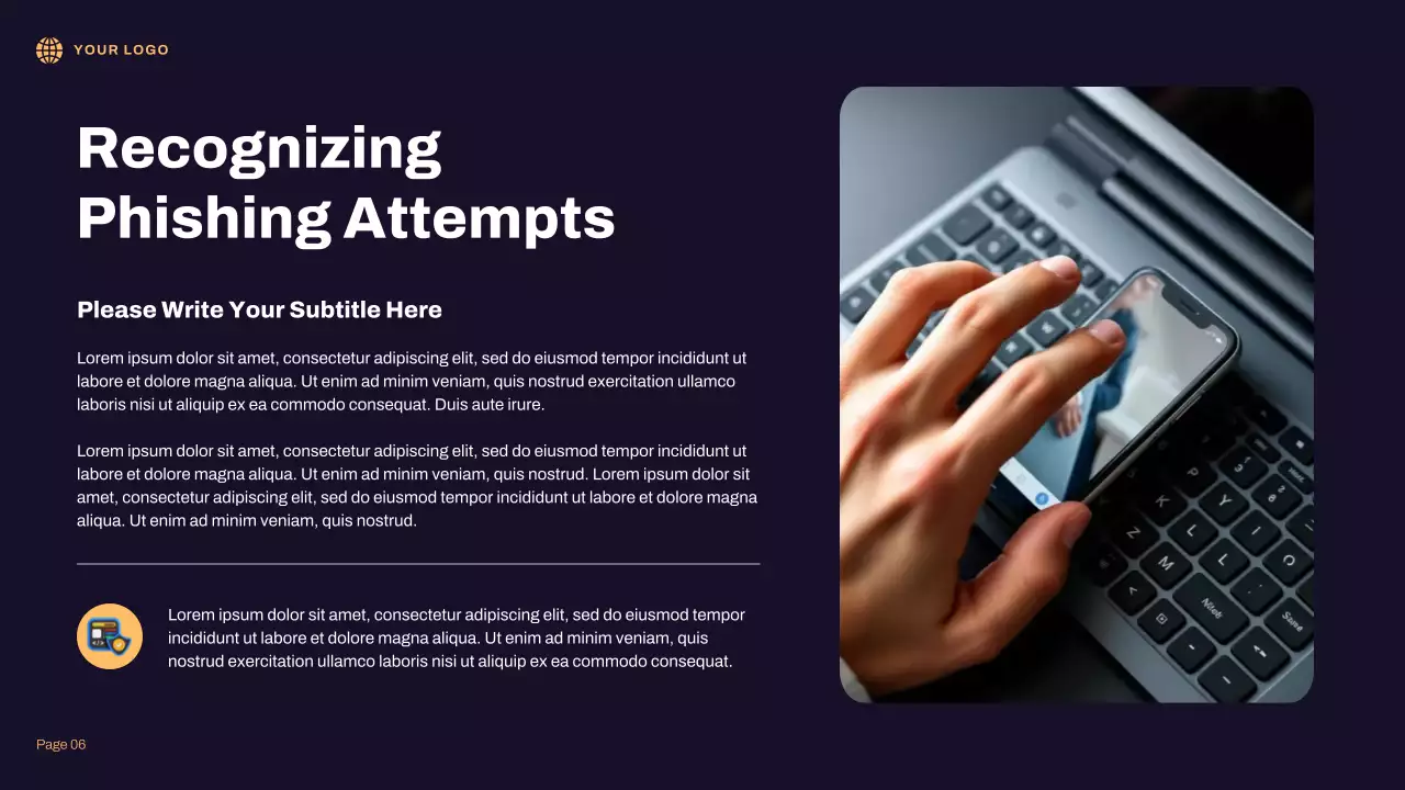 Bài thuyết trình minh họa 3D về an toàn Internet màu xanh lam