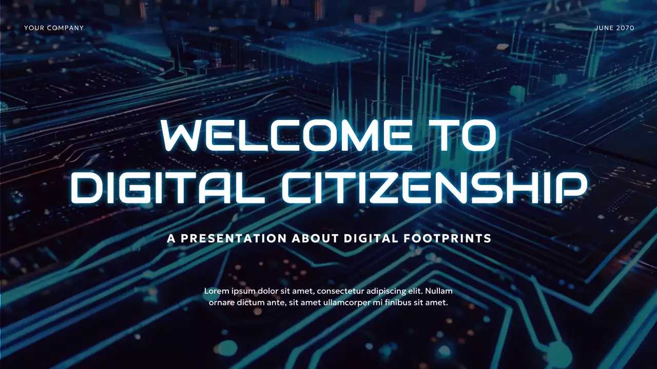 Blue Futuristic Digital Citizenship Presentation