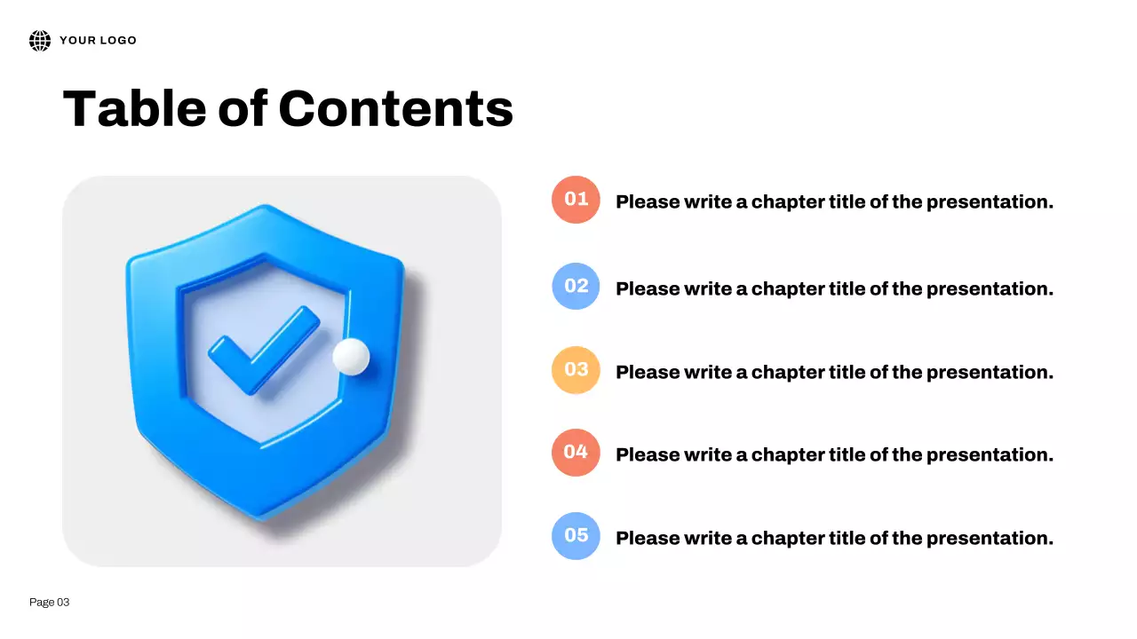 Bài thuyết trình minh họa 3D về an toàn Internet màu xanh lam