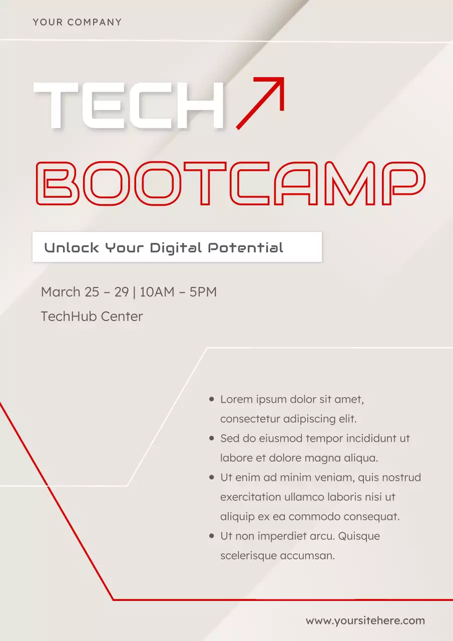 Beige Futuristic Tech Bootcamp Poster
