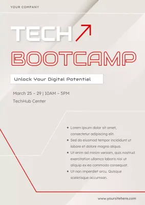 Beige Futuristic Tech Bootcamp Poster