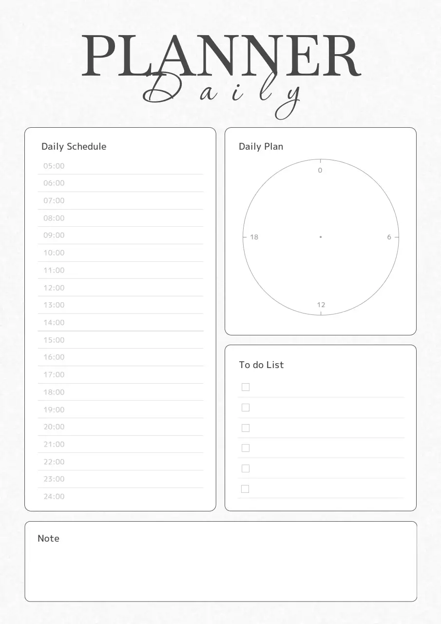 白黒 シンプル スケジュール 予定表