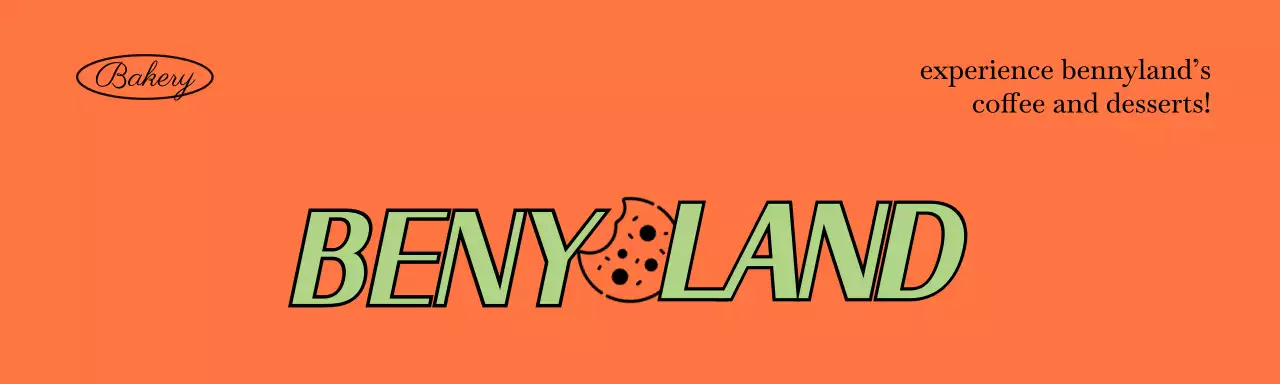 주황색과 연두색의 베이커리 카페 쿠키 포장용 헤더택