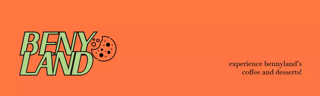 주황색과 연두색의 베이커리 카페 쿠키 포장용 헤더택