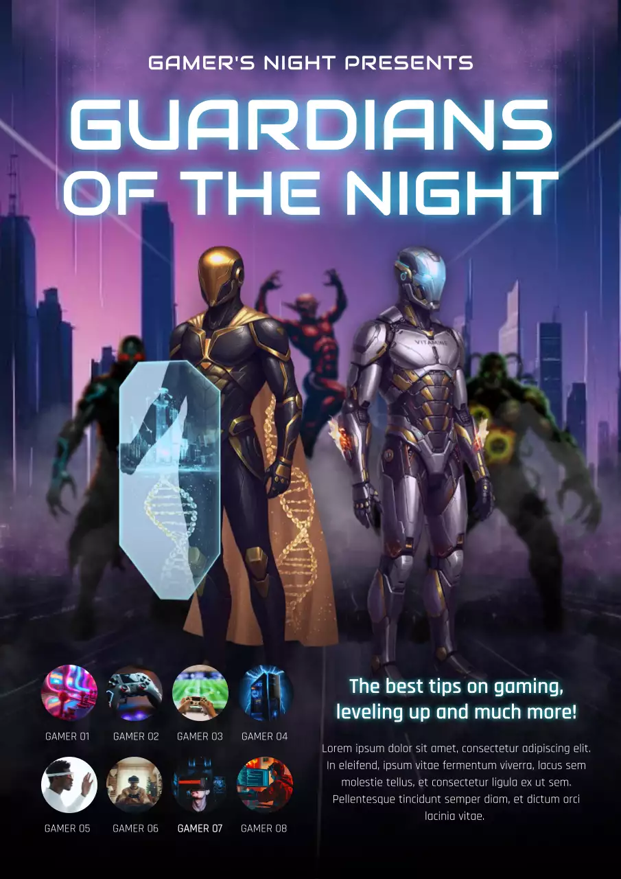 Purple Futuristic Gaming Event Announcement Poster