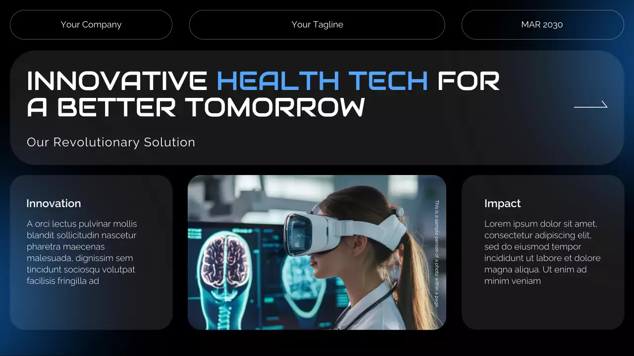 Black and Blue Futuristic Health Tech Introduction Presentation