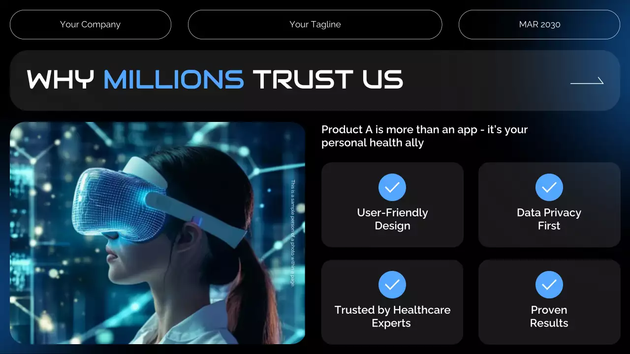 Black and Blue Futuristic Health Tech Introduction Presentation