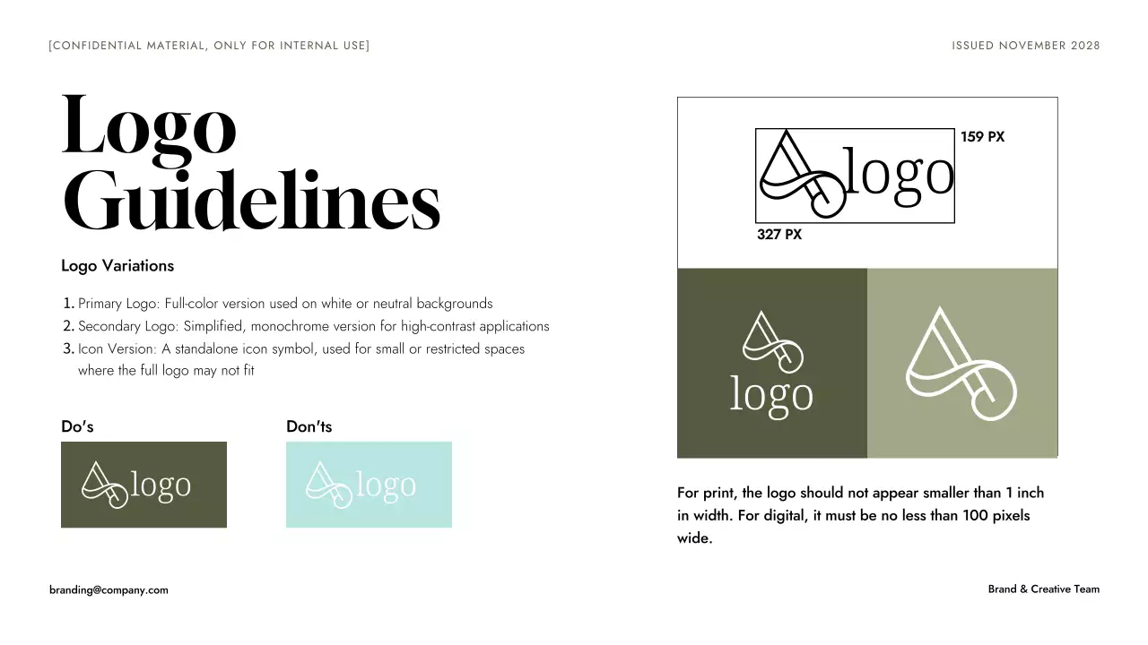 Green Minimal Brand Guideline Presentation