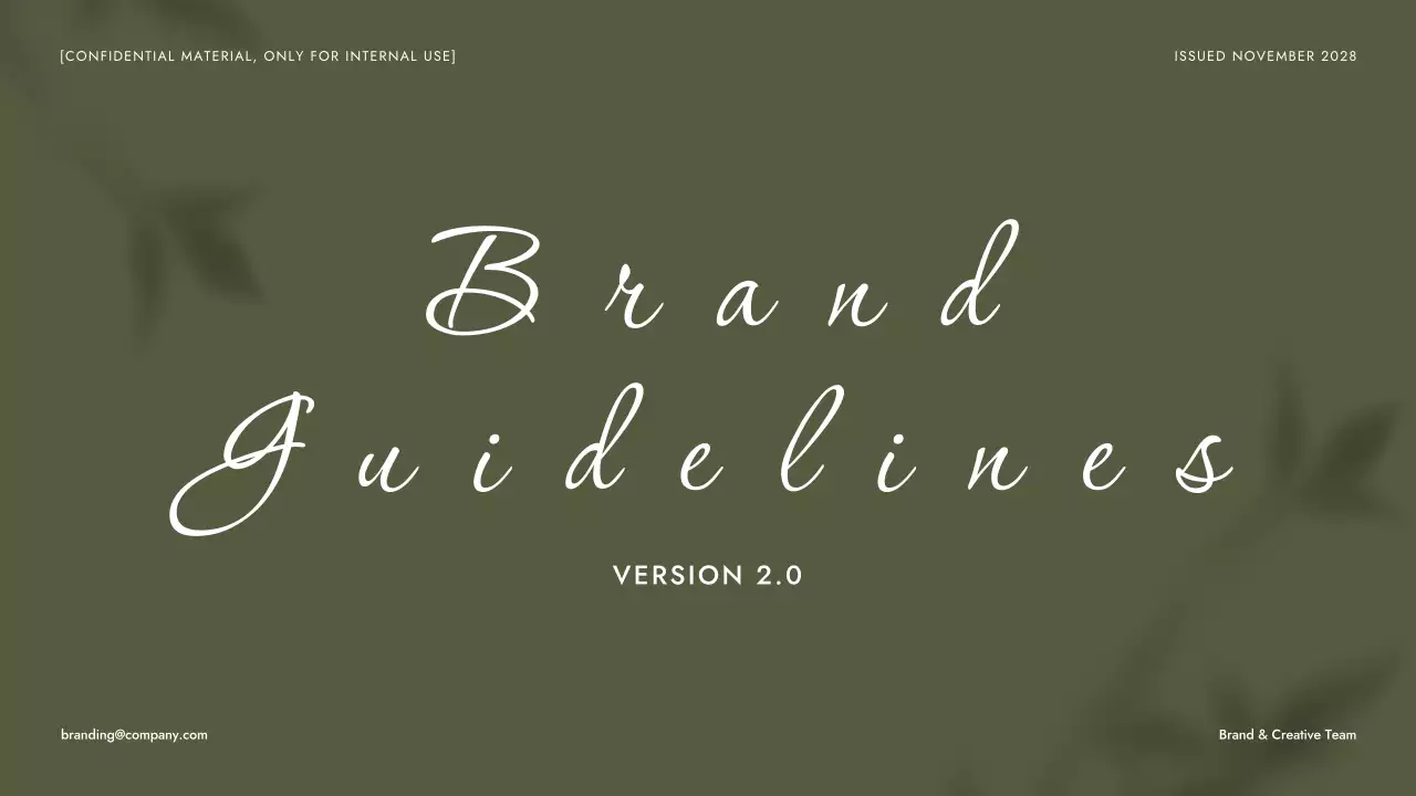Green Minimal Brand Guideline Presentation