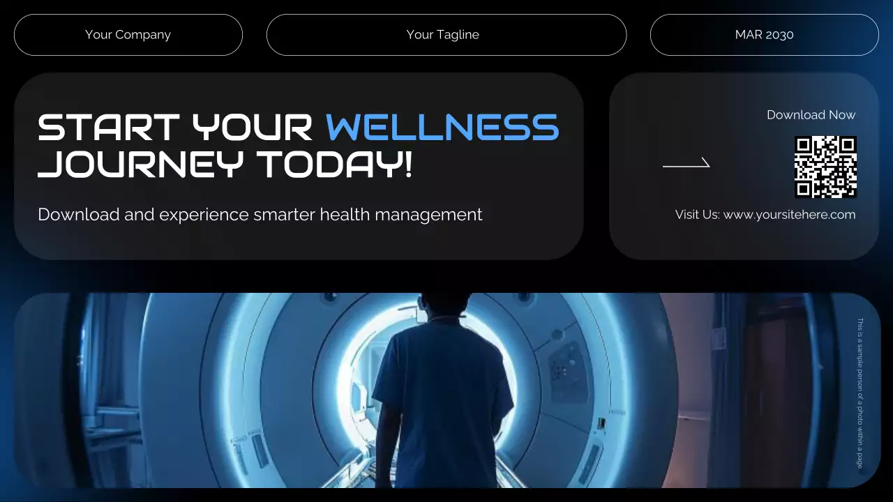 Black and Blue Futuristic Health Tech Introduction Presentation