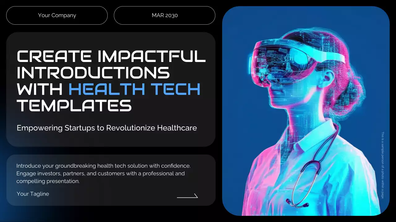 Black and Blue Futuristic Health Tech Introduction Presentation