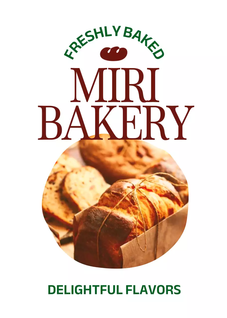 갈색 초록 빵 사진이 들어간 빵집 홍보