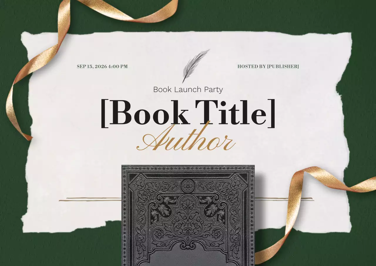 Green Elegant Book Invitation Poster