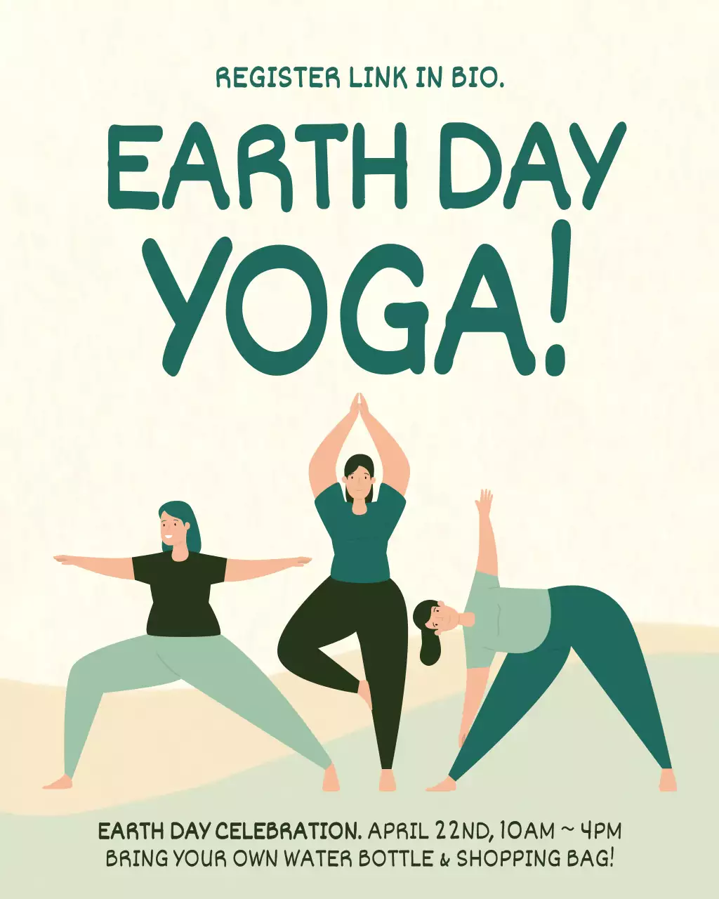 Green Minimal Earth Day Yoga Instagram Post