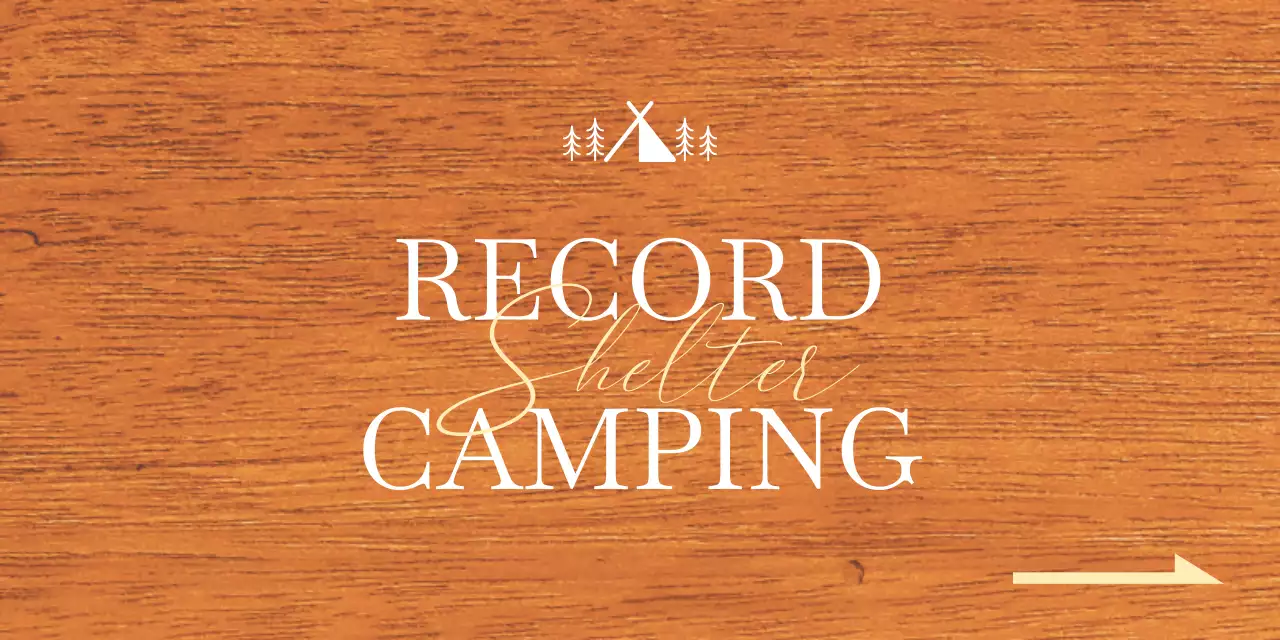 흰색과 노란색의 캠핑장 일러스트가 있는 감성적인 컨셉의 캠핑장 사무실 위치 안내