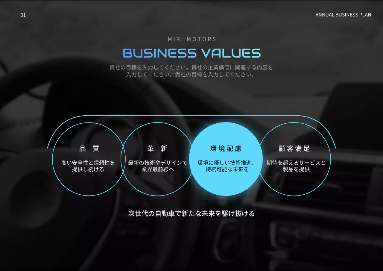 黒 モダン 自動車 企画書 プレゼンテーション