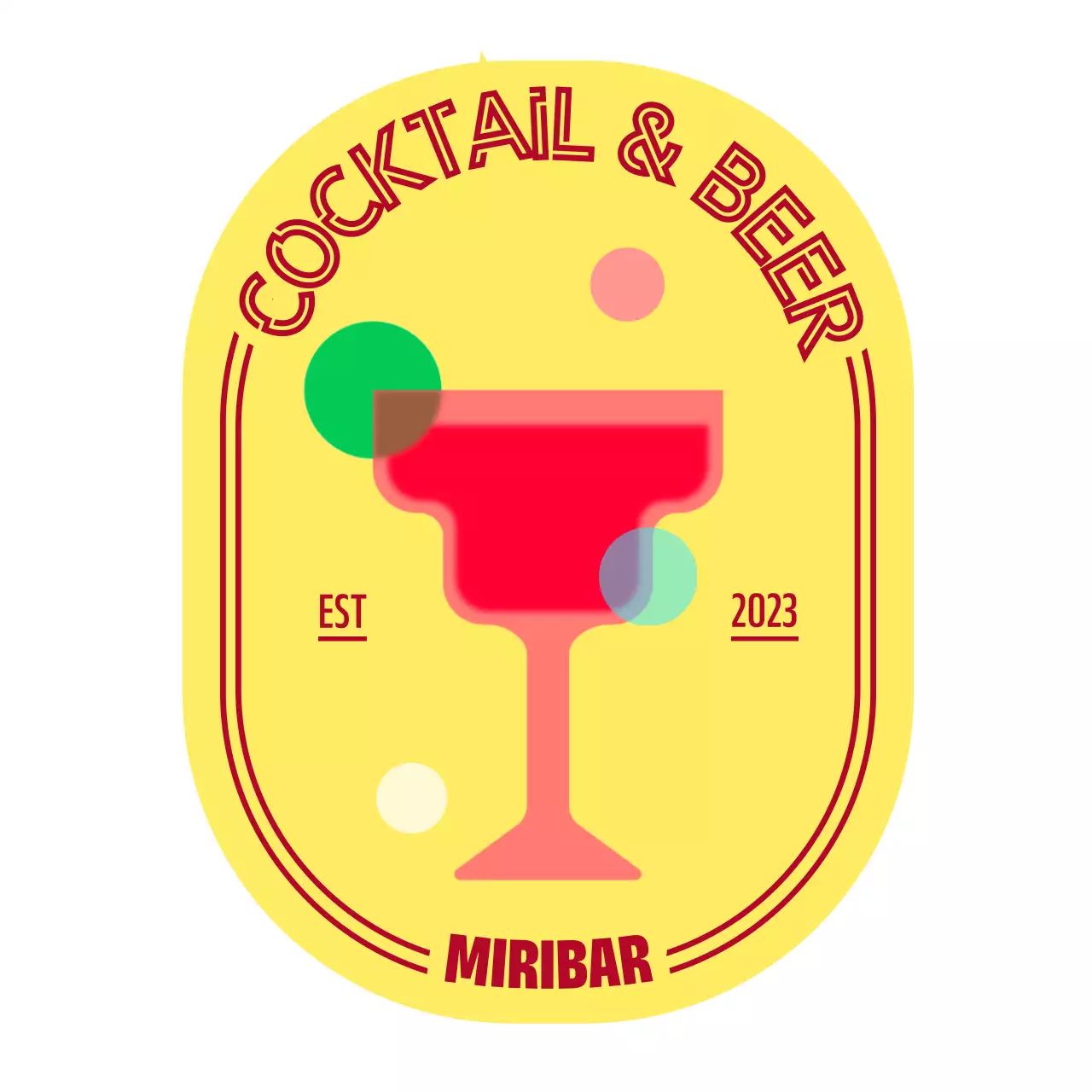 노랑색 감성적인 칵테일바