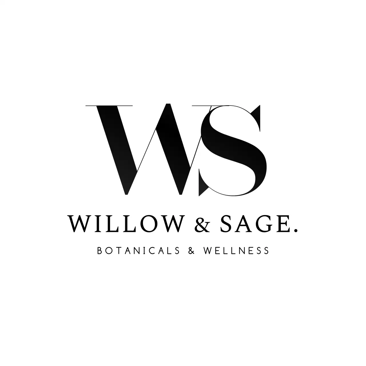 Black Minimalist Wellness Advertisement Logo