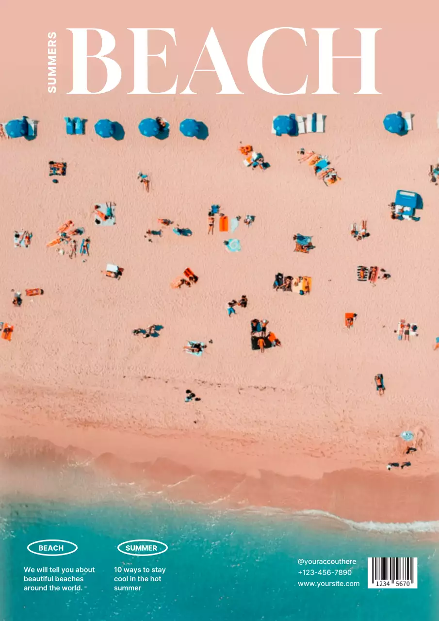 Coral Minimal Beach Newsletter Poster