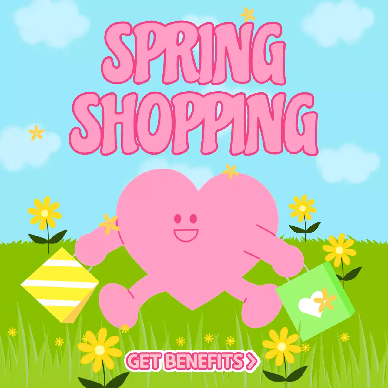 Pink Retro Shopping Promotion Social Media Post