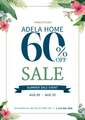 Green Tropical Sale Promotion Poster