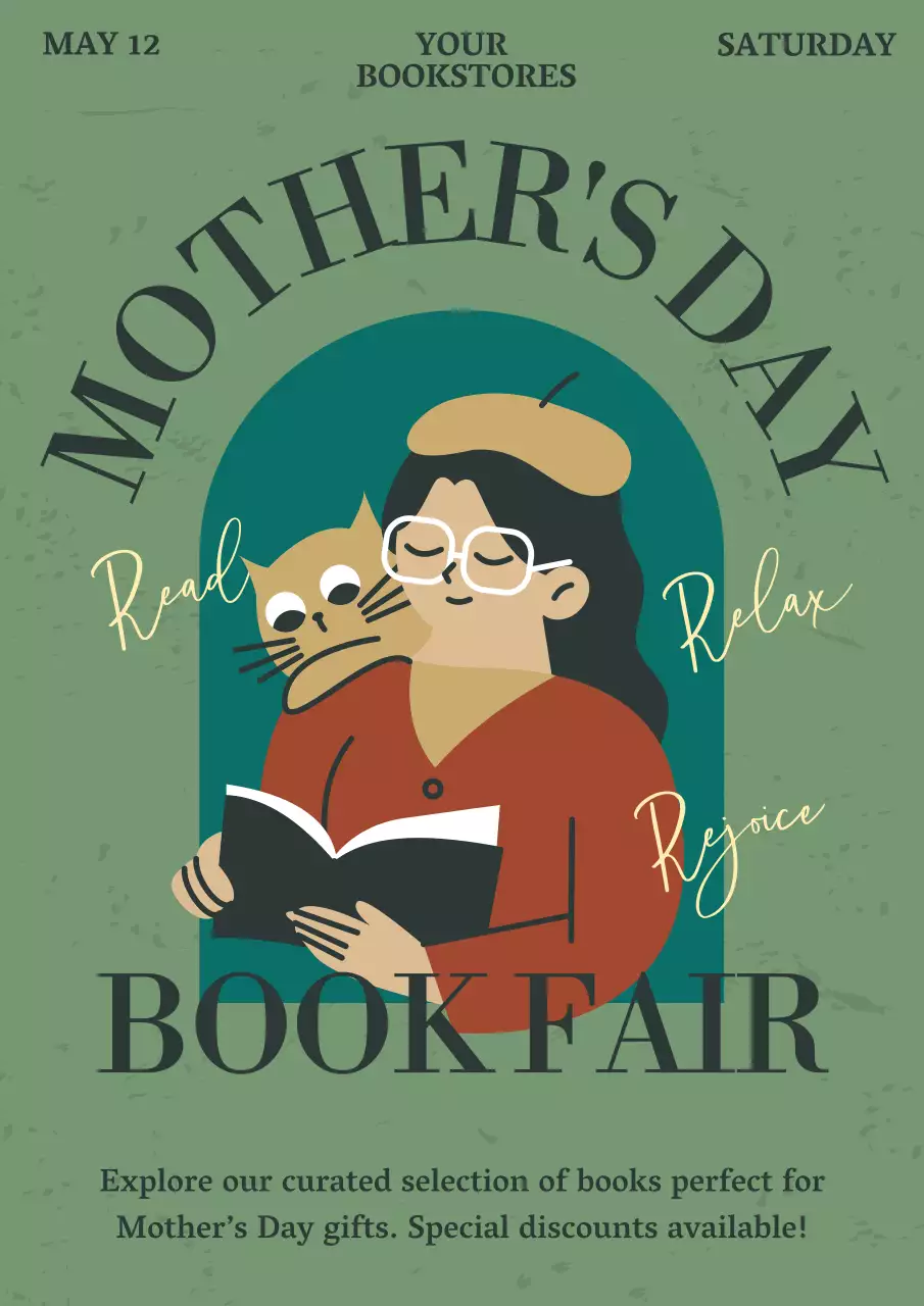 Green Vintage Book Event Poster